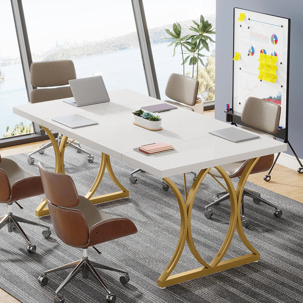 Bureau blanc doré design élégant