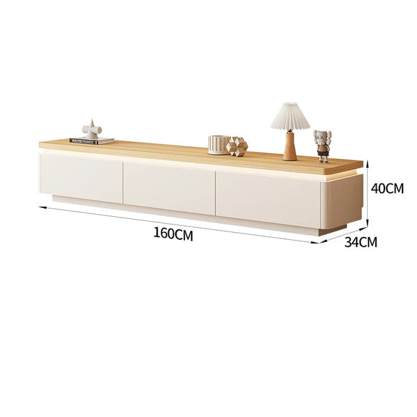 Meuble TV moderne crème avec rangements