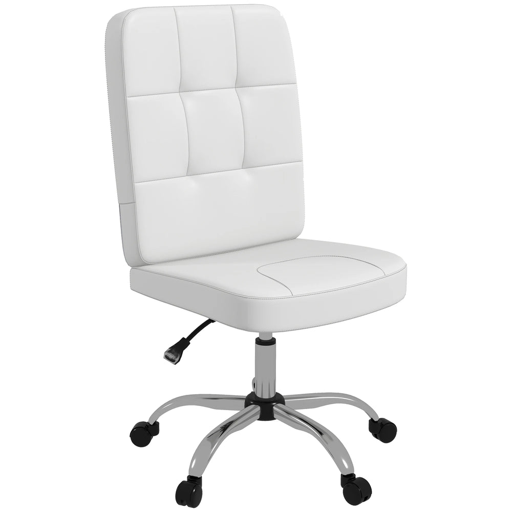 Chaise de bureau blanche réglable