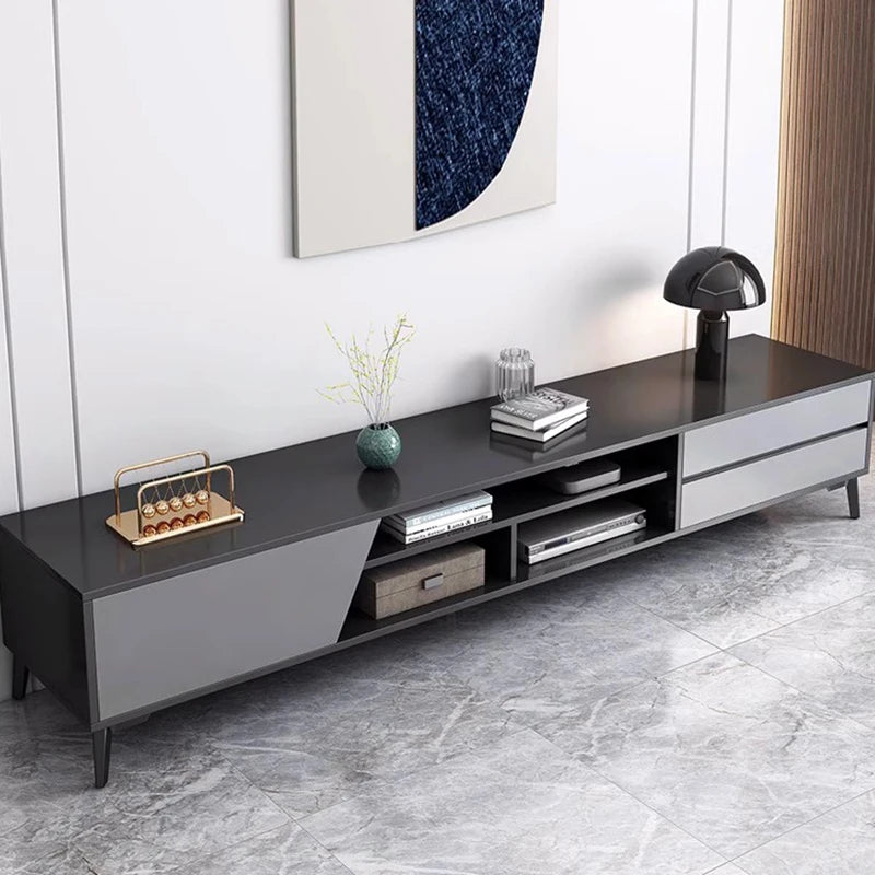 Meuble TV moderne bois et noir