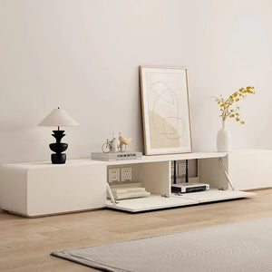 Meuble TV blanc crème scandinave