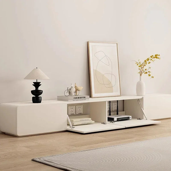 Meuble TV blanc crème scandinave