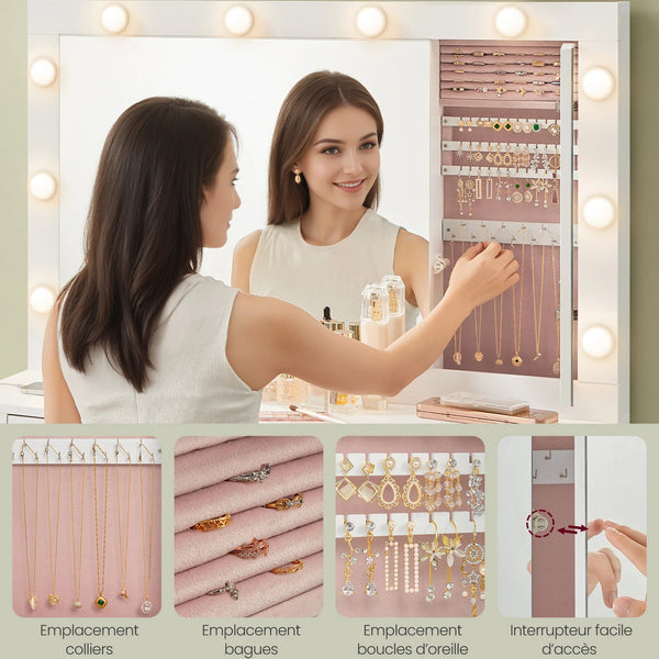 Coiffeuse blanche éclairage intégré design