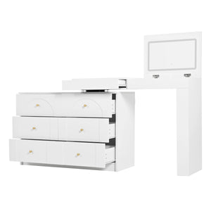 Coiffeuse blanche rotative avec LED