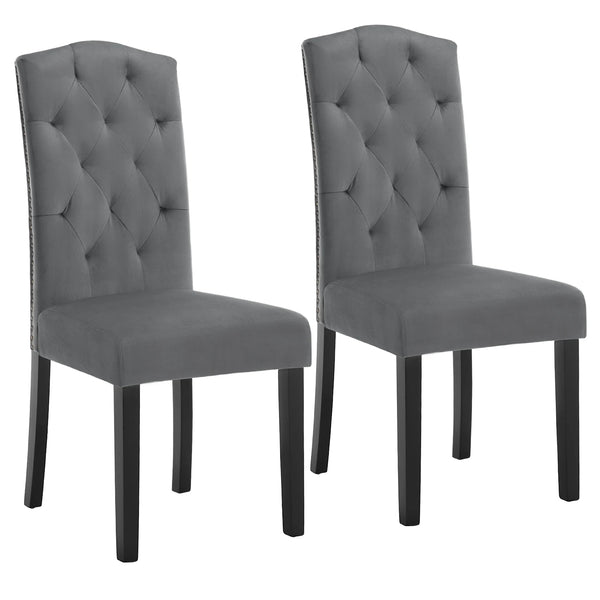 Chaises de salle à manger capitonnées velours