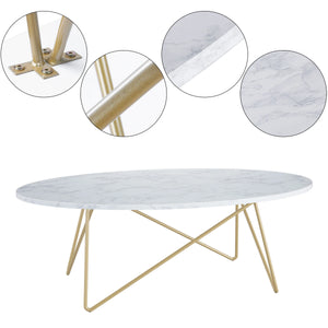 Table basse ovale effet marbre