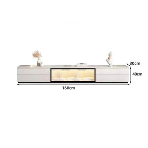 Meuble TV blanc marbré lumineux