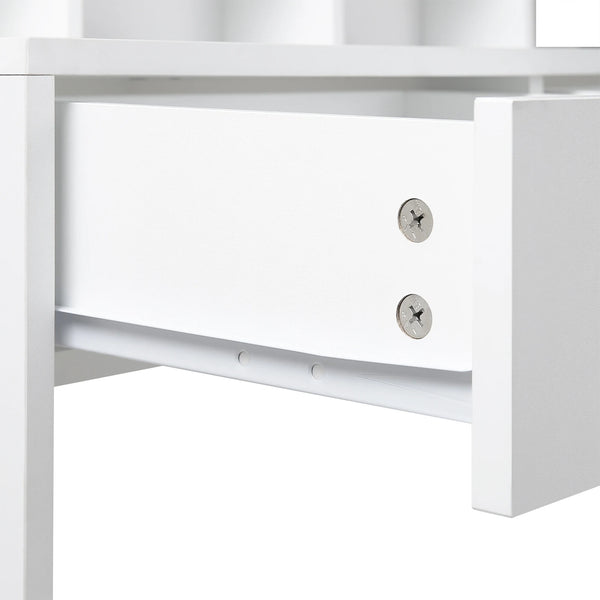 Coiffeuse blanche miroir LED moderne