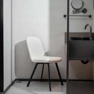 Chaises de salle à manger tissu bouclette (lot de 2)