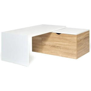 Table basse extensible bois blanc
