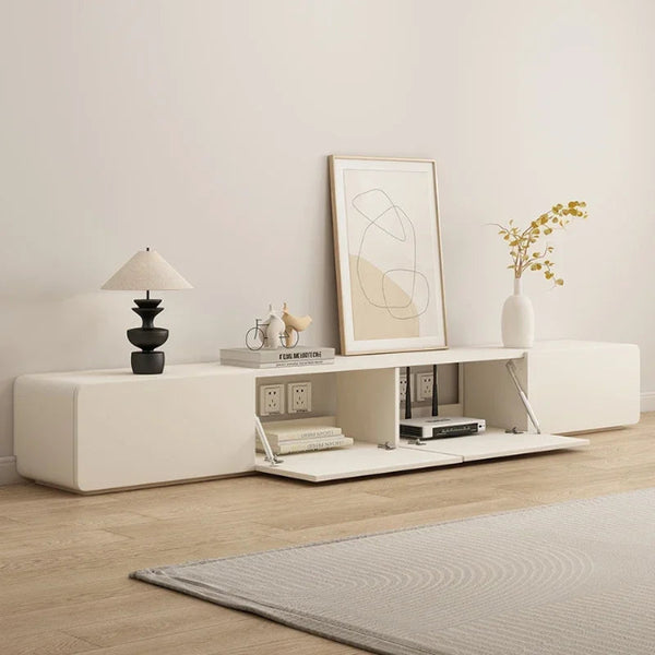 Meuble TV blanc crème scandinave