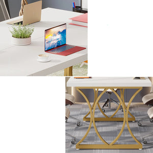 Bureau blanc doré design élégant