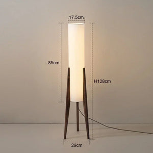 Lampadaire en bois massif design tissu