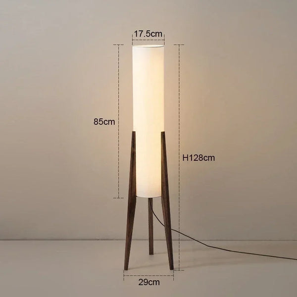 Lampadaire en bois massif design tissu