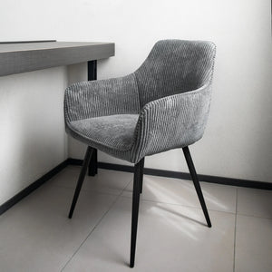 Chaises de salle à manger velours gris