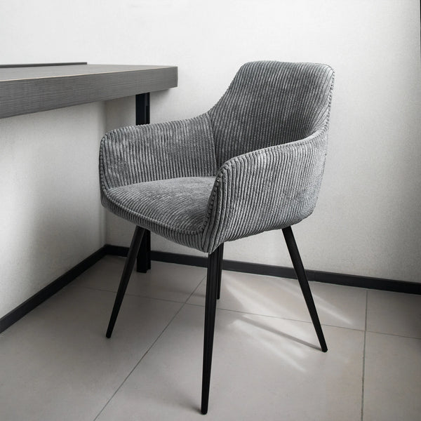 Chaises de salle à manger velours gris