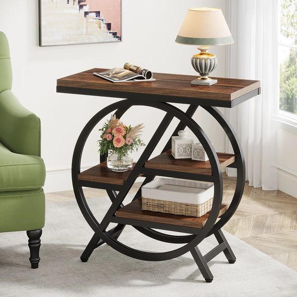 Table d’appoint industrielle bois métal