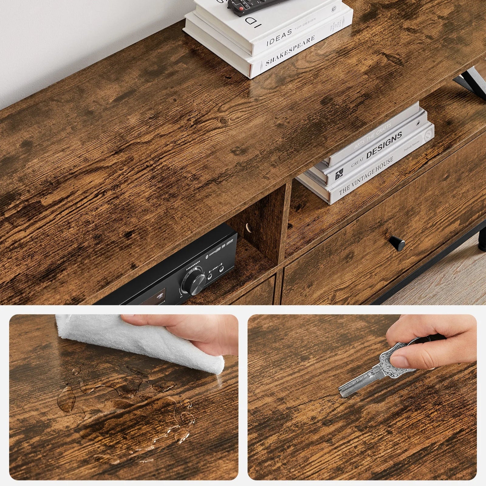 Meuble TV industriel bois rustique