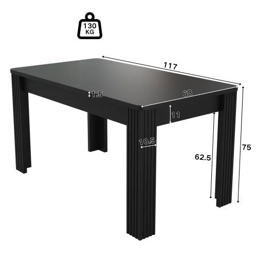 Table à manger noire contemporaine