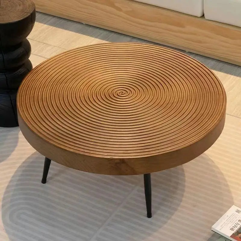 Table basse ronde bois massif