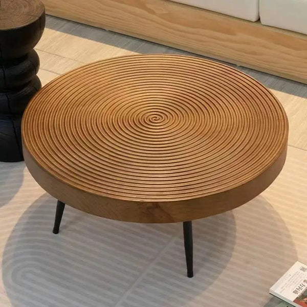 Table basse ronde bois massif