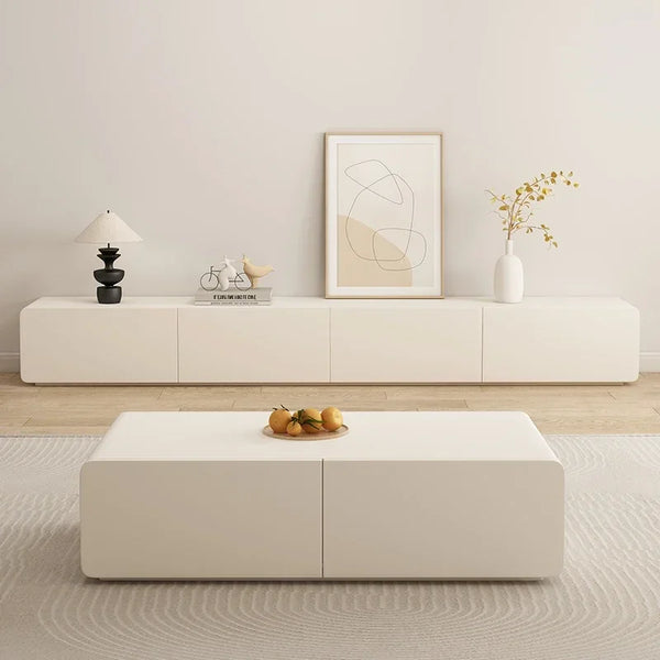 Meuble TV blanc crème scandinave
