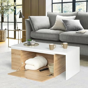 Table basse extensible bois blanc