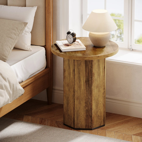 Table d’appoint ronde bois design