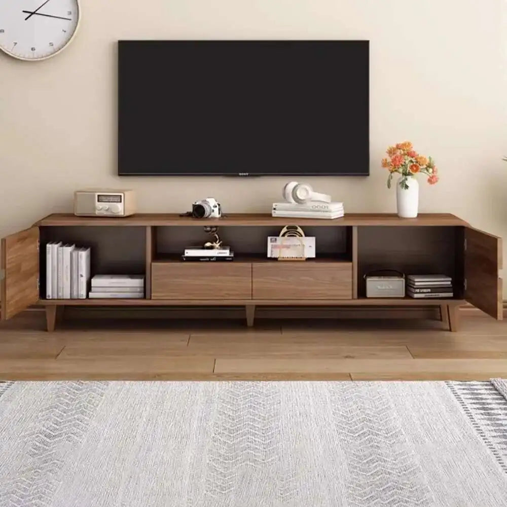 Meuble TV rétro moderne noyer