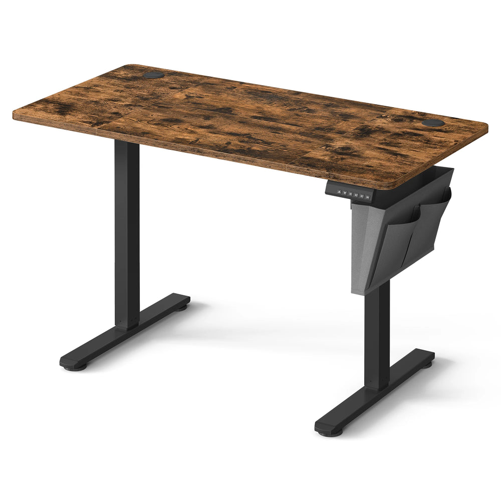 Bureau réglable électrique bois rustique