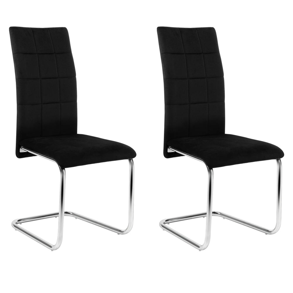 Chaises cantilever velours gris