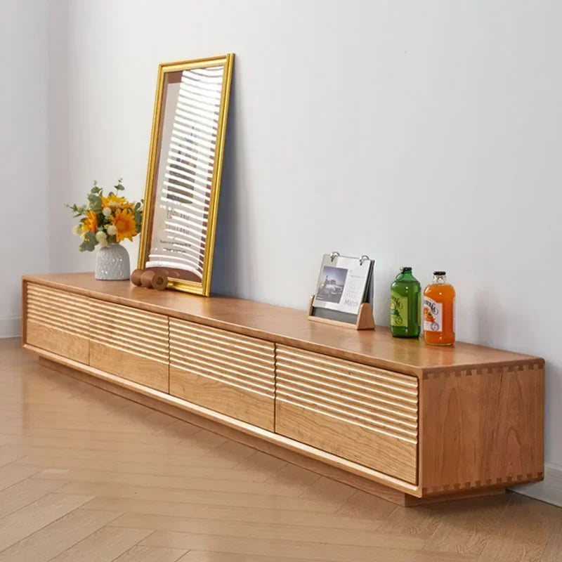 Meuble TV bas bois cerisier