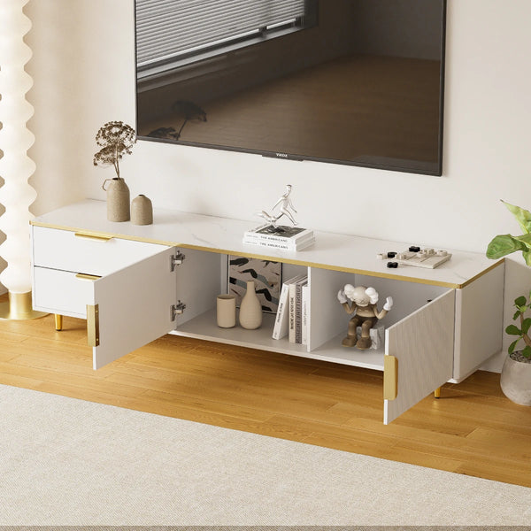 Meuble TV design blanc laqué