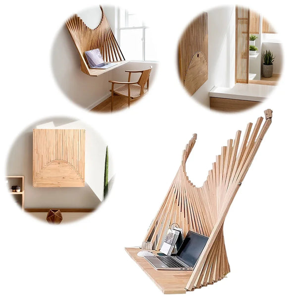 Table murale pliante bois massif design