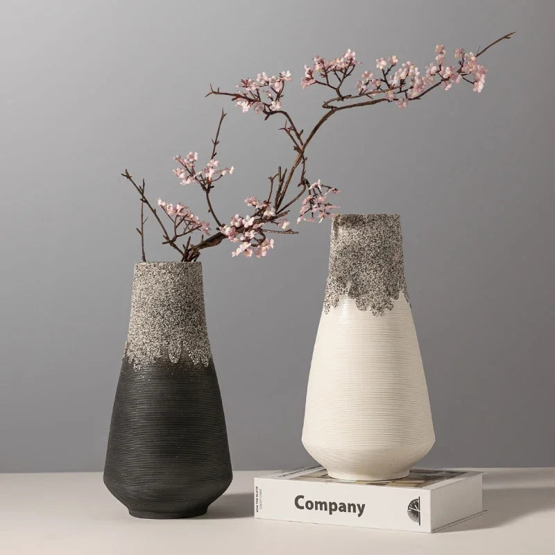 Vase céramique moderne bicolore