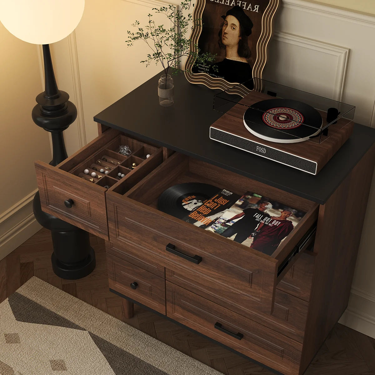 La commode moderne 8 tiroirs en bois HOMA