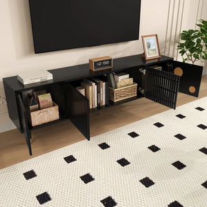 Meuble TV noir doré design moderne