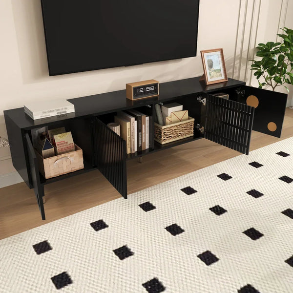 Meuble TV noir doré design moderne