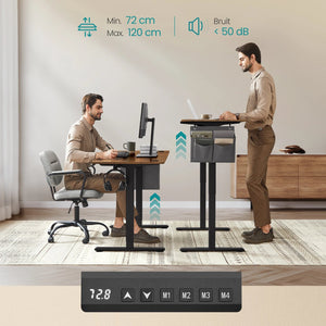 Bureau réglable électrique bois rustique