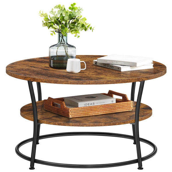 Table basse ronde bois industriel