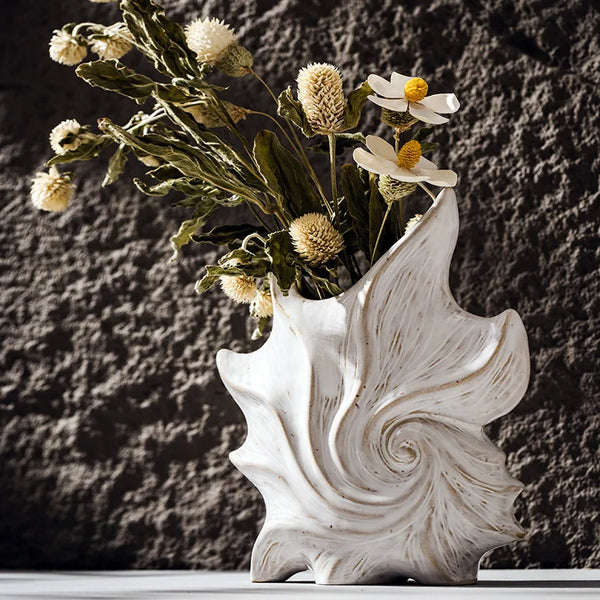 Vase coquillage céramique design moderne
