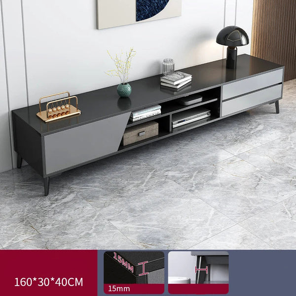 Meuble TV moderne bois et noir
