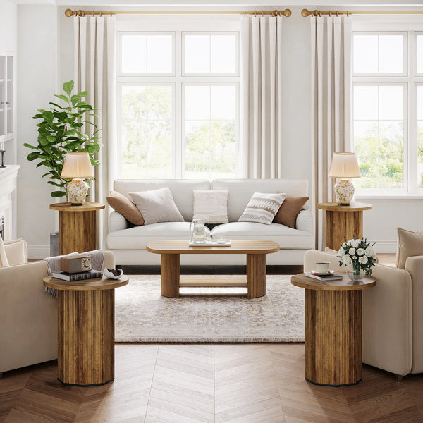 Table d’appoint ronde bois design
