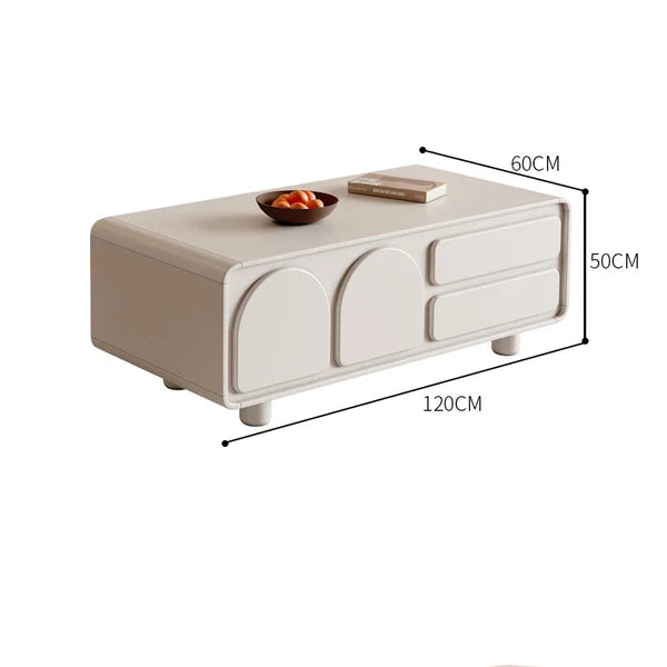 Meuble TV design crème arrondi