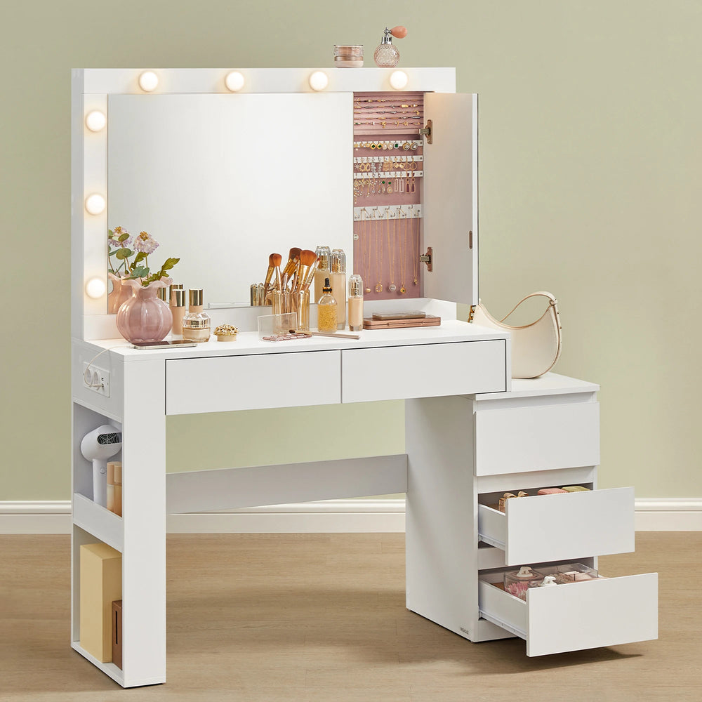 Coiffeuse blanche éclairage intégré design