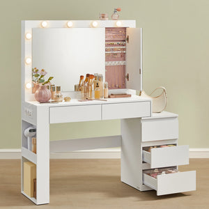 Coiffeuse blanche éclairage intégré design