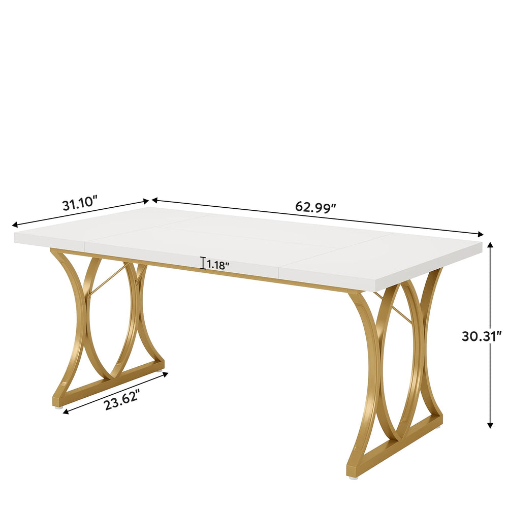 Bureau blanc doré design élégant