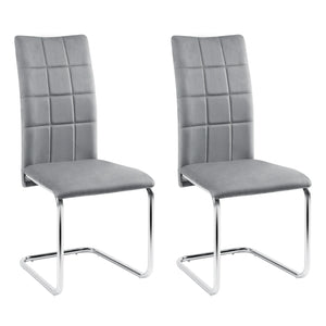 Chaises cantilever velours gris