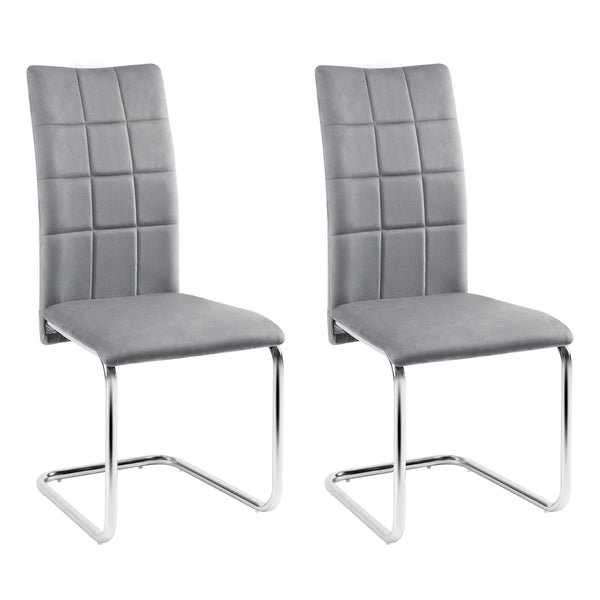 Chaises cantilever velours gris