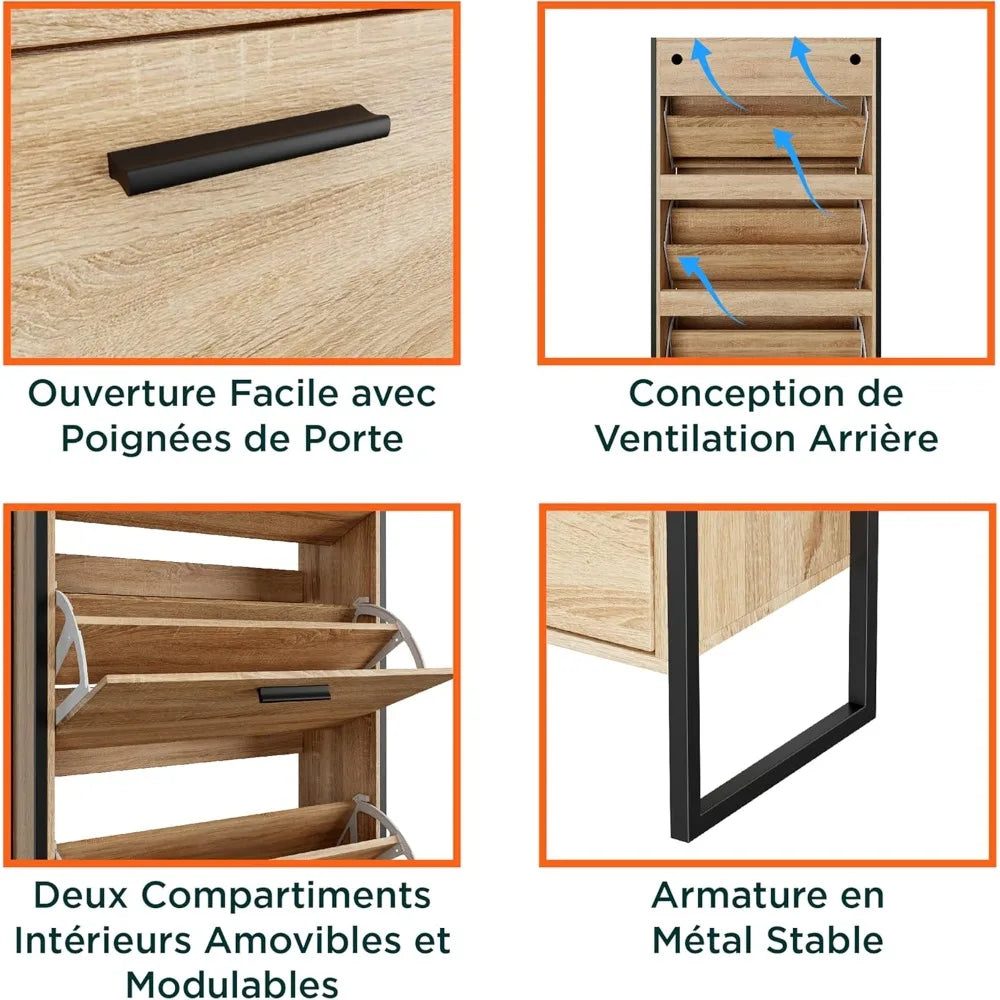 Meuble à chaussures industriel bois